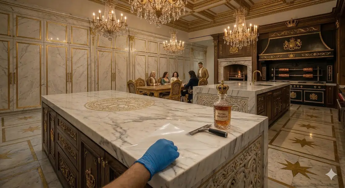 Totalgard stone protection film installation Sharjah — marble and countertop protection UAE